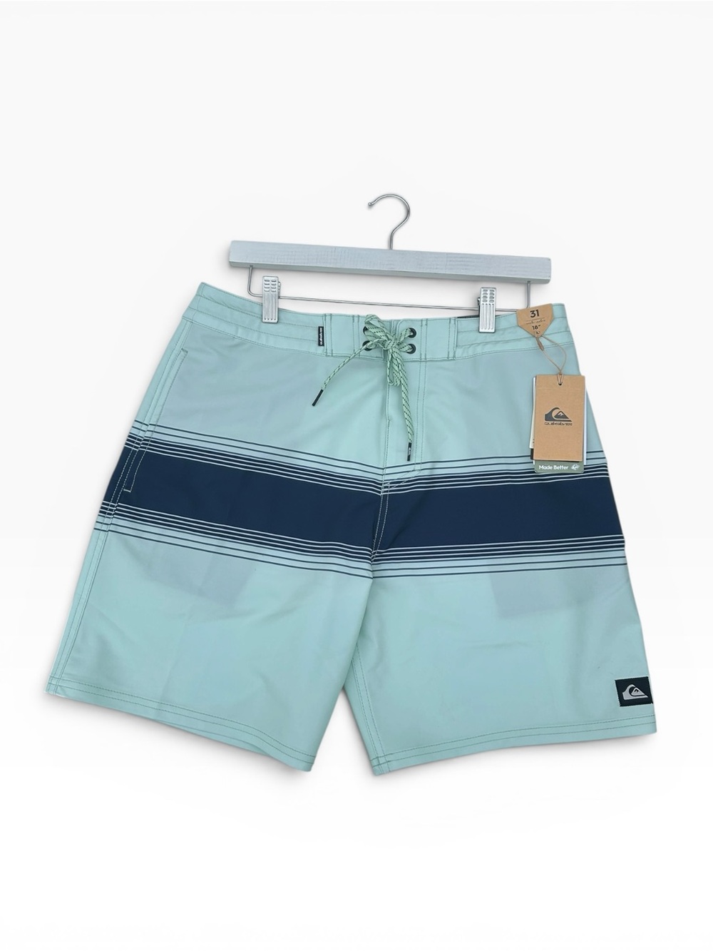 Quiksilver Everyday Grass Roots 18" Board Shorts Jade Size 31 NWT - flaw